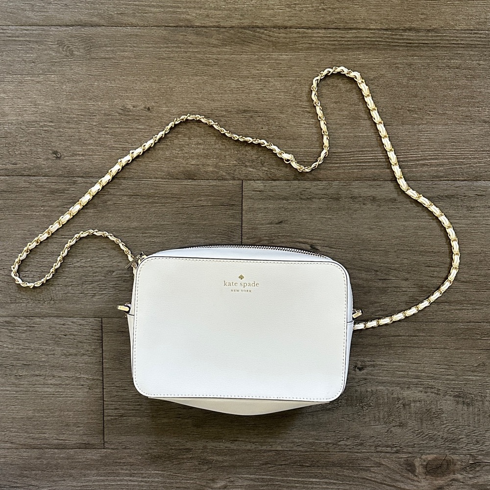 Kate Spade Cream Crossbody Bag with Gold Chain